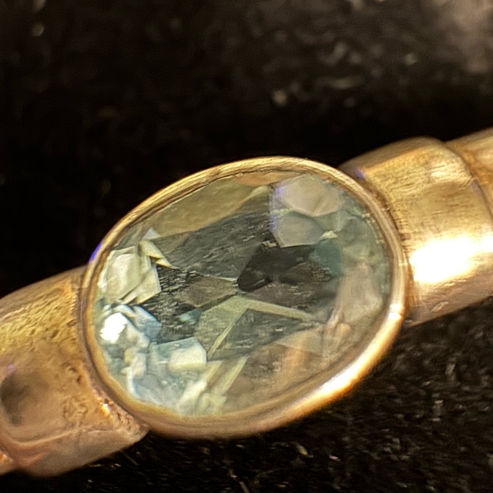 Sterling Silver and Blue Aquamarine Glass Stone Bracelet - Picture 7 of 12